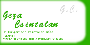 geza csintalan business card