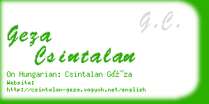 geza csintalan business card